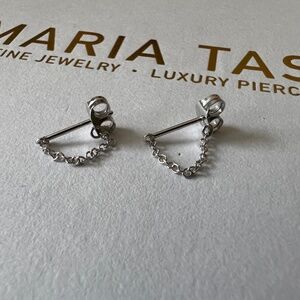 MARIA TASH White 14K Chain Wrap Stud earrings (2)